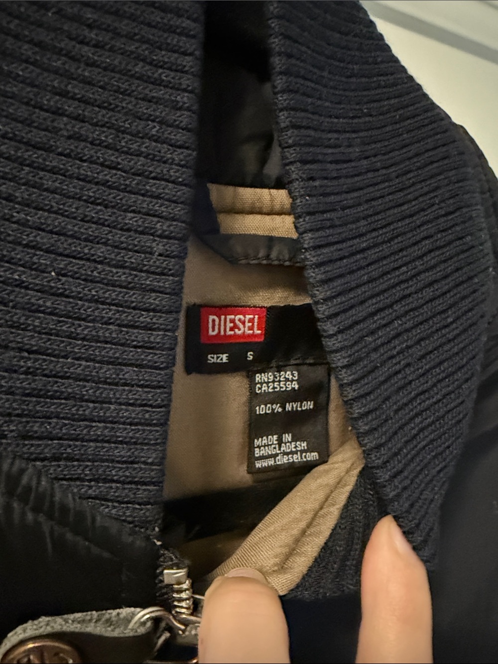 Vintage Diesel Black Nylon Bomber Jacket - Picture 3 of 10